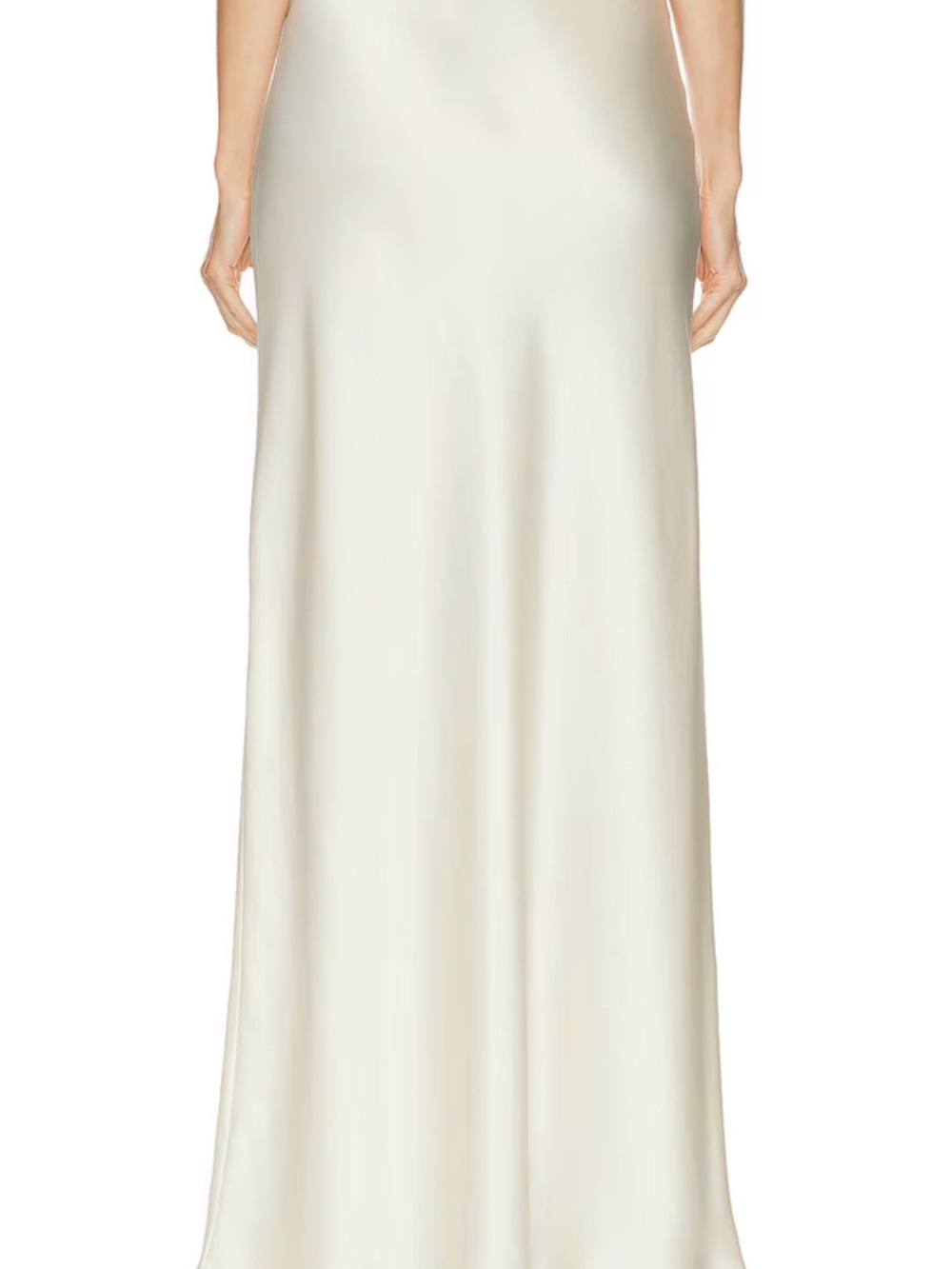 LESET Silk Cream Bias-Cut Maxi Skirt | NWT